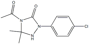 1-(4-Chlorophenyl)-3,3-dimethyl-4-acetyl-1,2,4-triazolidin-5-one Struktur