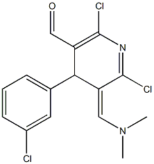 2,6-Dichloro-3,4-dihydro-3-[(dimethylamino)methylene]-4-(m-chlorophenyl)pyridine-5-carbaldehyde Struktur