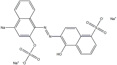 5-Hydroxy-6-(2-hydroxy-4-sodiosulfo-1-naphtylazo)-1-naphthalenesulfonic acid sodium salt Struktur