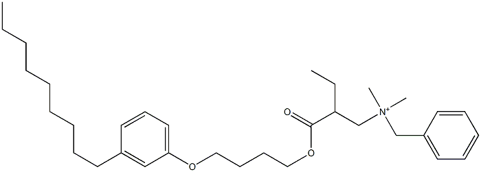 N,N-Dimethyl-N-benzyl-N-[2-[[4-(3-nonylphenyloxy)butyl]oxycarbonyl]butyl]aminium Struktur