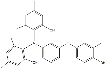 N,N-Bis(6-hydroxy-2,4-dimethylphenyl)-3-(4-hydroxy-3-methylphenoxy)benzenamine Struktur