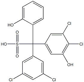 (3,5-Dichlorophenyl)(3,4-dichloro-5-hydroxyphenyl)(2-hydroxyphenyl)methanesulfonic acid Struktur