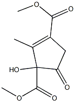 2-Hydroxy-3-methyl-1-oxo-3-cyclopentene-2,4-dicarboxylic acid dimethyl ester Struktur