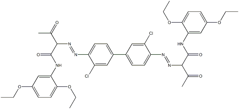 4,4'-Bis[[1-(2,5-diethoxyphenylamino)-1,3-dioxobutan-2-yl]azo]-3,3'-dichloro-1,1'-biphenyl Struktur