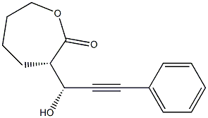 (3S)-3-[(R)-1-Hydroxy-3-phenyl-2-propyn-1-yl]tetrahydrooxepin-2(3H)-one Struktur