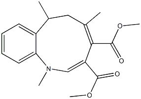 1,5-Dimethyl-6,7-dihydro-7-methyl-4-(methoxycarbonyl)-1H-1-benzazonine-3-carboxylic acid methyl ester Struktur