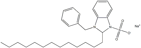 1-Benzyl-2,3-dihydro-2-tridecyl-1H-benzimidazole-3-sulfonic acid sodium salt Struktur