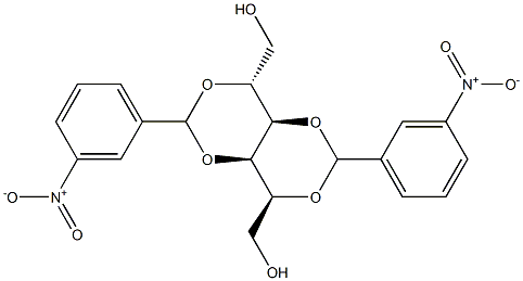 2-O,4-O:3-O,5-O-Bis(3-nitrobenzylidene)-D-glucitol Struktur