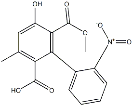 3-Methyl-5-hydroxy-2'-nitro-1,1'-biphenyl-2,6-dicarboxylic acid hydrogen 6-methyl ester Struktur