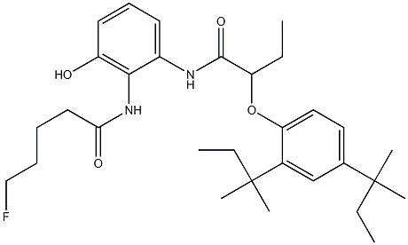 6-(5-Fluoropentanoylamino)-5-[2-(2,4-di-tert-amylphenoxy)butyrylamino]phenol Struktur