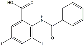 2-Benzoylamino-3,5-diiodobenzoic acid Struktur