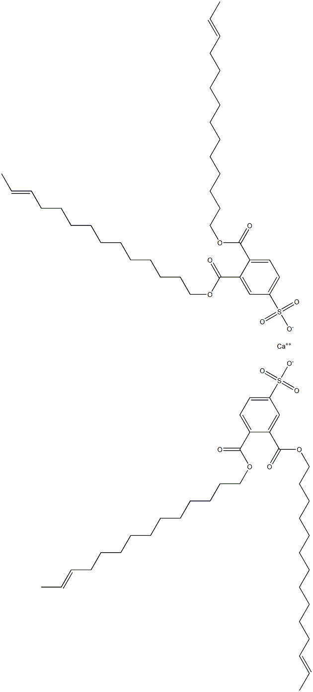 Bis[3,4-di(12-tetradecenyloxycarbonyl)benzenesulfonic acid]calcium salt Struktur