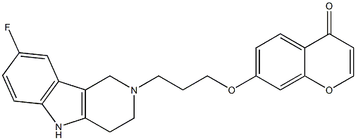 7-[3-[(8-Fluoro-2,3,4,5-tetrahydro-1H-pyrido[4,3-b]indol)-2-yl]propyloxy]-4H-1-benzopyran-4-one Struktur