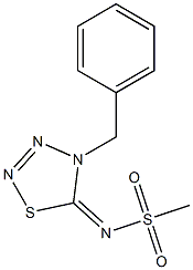 4-Benzyl-5-methylsulfonylimino-4,5-dihydro-1,2,3,4-thiatriazole Struktur