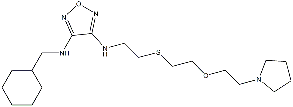 3-[[8-(Pyrrolidin-1-yl)-6-oxa-3-thiaoctan-1-yl]amino]-4-[(cyclohexylmethyl)amino]furazan Struktur