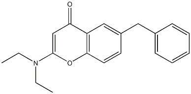 6-Benzyl-2-(diethylamino)chromone Struktur