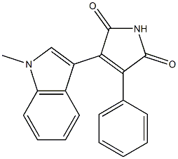 3-Phenyl-4-(1-methyl-1H-indole-3-yl)-3-pyrroline-2,5-dione Struktur