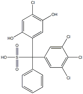 (4-Chloro-2,5-dihydroxyphenyl)(3,4,5-trichlorophenyl)phenylmethanesulfonic acid Struktur