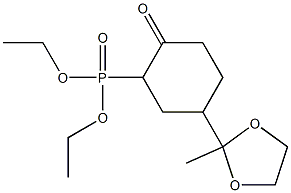 [2-Oxo-5-(2-methyl-1,3-dioxolan-2-yl)cyclohexyl]phosphonic acid diethyl ester Struktur