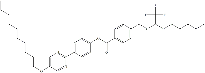 4-[[1-(Trifluoromethyl)heptyl]oxymethyl]benzoic acid 4-[5-(decyloxy)pyrimidin-2-yl]phenyl ester Struktur