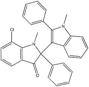 7-Chloro-1,1'-dimethyl-2,2'-diphenyl[2,3'-bi[1H-indol]]-3(2H)-one Struktur