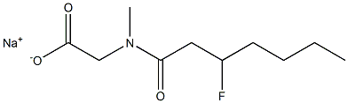 N-(3-Fluoroheptanoyl)-N-methylglycine sodium salt Struktur