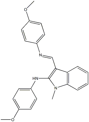 1-Methyl-N-(4-methoxyphenyl)-3-[[(4-methoxyphenyl)imino]methyl]-1H-indol-2-amine Struktur