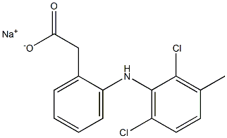 2-(2,6-Dichloro-3-methylphenylamino)benzeneacetic acid sodium salt Struktur