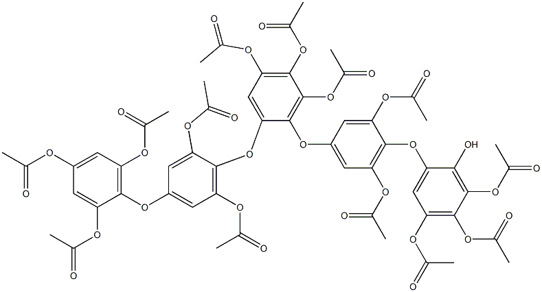 2-[4-[2-[4-(2,4,6-Triacetoxyphenoxy)-2,6-diacetoxyphenoxy]-4,5,6-triacetoxyphenoxy]-2,6-diacetoxyphenoxy]-4,5,6-triacetoxyphenol Struktur