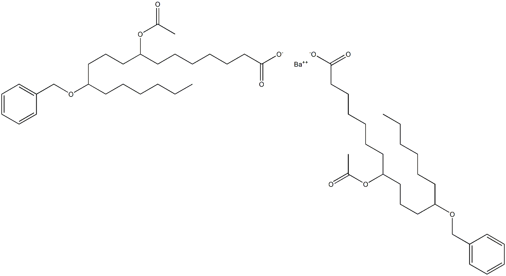 Bis(12-benzyloxy-8-acetyloxystearic acid)barium salt Struktur