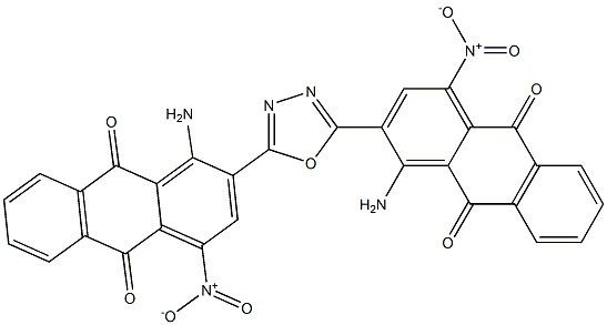 2,5-Bis(1-amino-4-nitro-2-anthraquinonyl)-1,3,4-oxadiazole Struktur