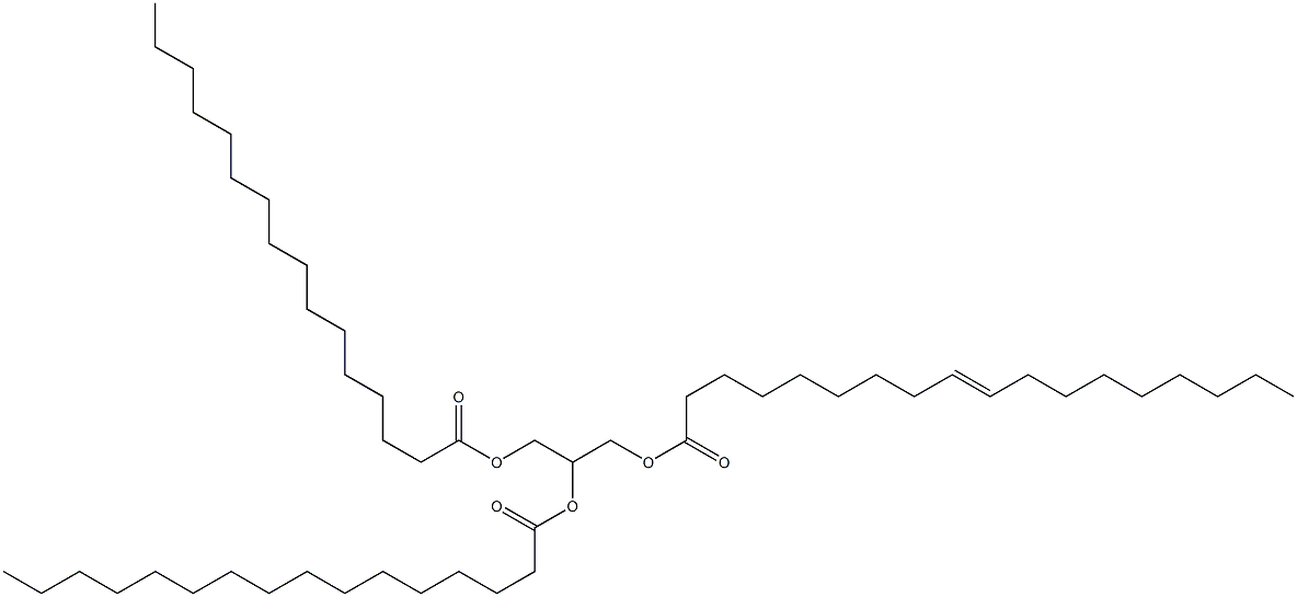 Glycerol 1,2-dipalmitate 3-[(E)-9-octadecenoate] Struktur