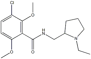 N-[(1-Ethyl-2-pyrrolidinyl)methyl]-2,6-dimethoxy-5-chlorobenzamide Struktur