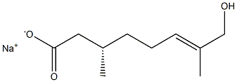 [S,(-)]-8-Hydroxy-3,7-dimethyl-6-octenoic acid sodium salt Struktur