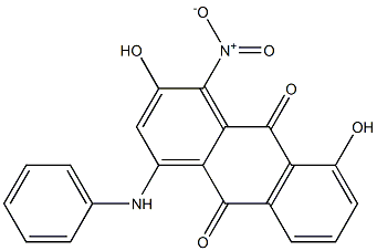 1-Anilino-3,5-dihydroxy-4-nitroanthraquinone Struktur