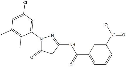 1-(5-Chloro-2,3-dimethylphenyl)-3-(3-nitrobenzoylamino)-5(4H)-pyrazolone Struktur