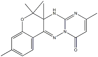 6a,7-Dihydro-3,6,6,6a,9-pentamethyl-6H,11H-7,8,11a,12-tetraaza-5-oxabenzo[a]anthracen-11-one Struktur