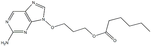 2-Amino-9-(3-hexanoyloxypropyloxy)-9H-purine Struktur