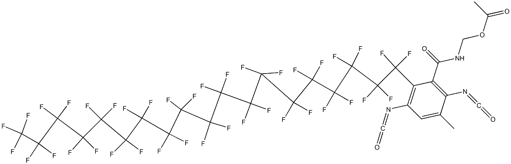 N-(Acetyloxymethyl)-2-(nonatriacontafluorononadecyl)-3,6-diisocyanato-5-methylbenzamide Struktur