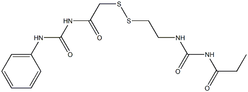 1-Propanoyl-3-[2-[[(3-phenylureido)carbonylmethyl]dithio]ethyl]urea Struktur