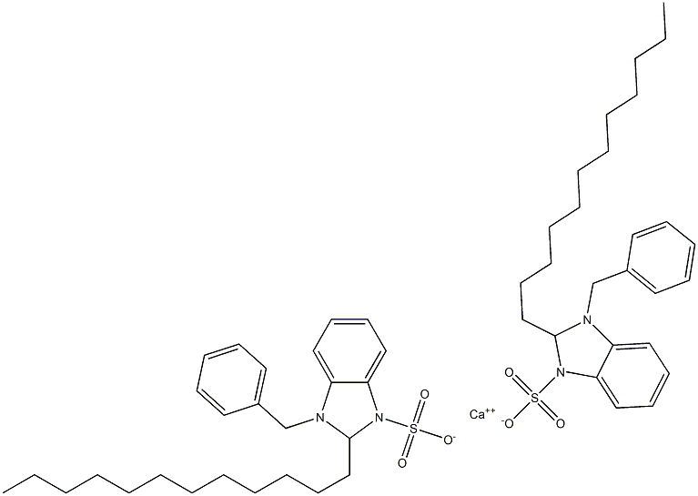 Bis(1-benzyl-2,3-dihydro-2-dodecyl-1H-benzimidazole-3-sulfonic acid)calcium salt Struktur