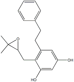 4-(3,3-Dimethyloxiranylmethyl)-5-(2-phenylethyl)benzene-1,3-diol Struktur