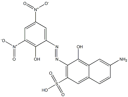 6-Amino-4-hydroxy-3-(2-hydroxy-3,5-dinitrophenylazo)-2-naphthalenesulfonic acid Struktur