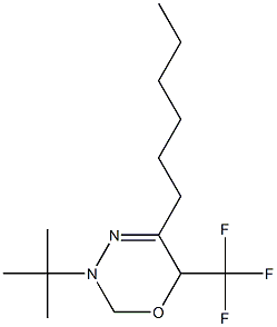 3,6-Dihydro-3-(tert-butyl)-5-hexyl-6-trifluoromethyl-2H-1,3,4-oxadiazine Struktur