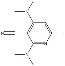 2,4-Bis(dimethylamino)-6-methylpyridine-3-carbonitrile Struktur