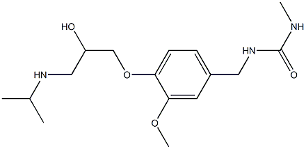 1-Methyl-3-[3-methoxy-4-[2-hydroxy-3-[isopropylamino]propoxy]benzyl]urea Struktur