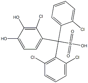 (2-Chlorophenyl)(2,6-dichlorophenyl)(2-chloro-3,4-dihydroxyphenyl)methanesulfonic acid Struktur