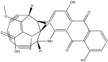 (1R,4S,4aS,14R,14aR)-1,4,7,12,13,14-Hexahydro-6,11-dihydroxy-3-methoxy-1-methyl-7,12-dioxo-4a,14a-epoxy-4,14-(3-hexene-1,5-diyne-1,6-diyl)naphtho[2,3-c]phenanthridine-2-carboxylic acid Struktur