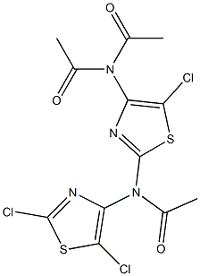 N-Acetyl-N-[2-[acetyl(2,5-dichlorothiazol-4-yl)amino]-5-chlorothiazol-4-yl]acetamide Struktur