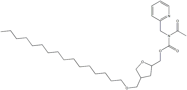 2-[[N-Acetyl-N-[[(tetrahydro-4-hexadecyloxymethylfuran)-2-yl]methoxycarbonyl]amino]methyl]pyridine Struktur